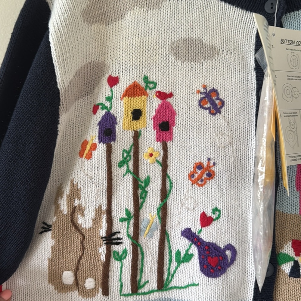 Quacker Factory NWT Multicolor Four Seasonal Button Covers Cardigan Size Large - Picture 5 of 9